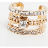 Gold Diamante Three Band Stacking Effect Ring